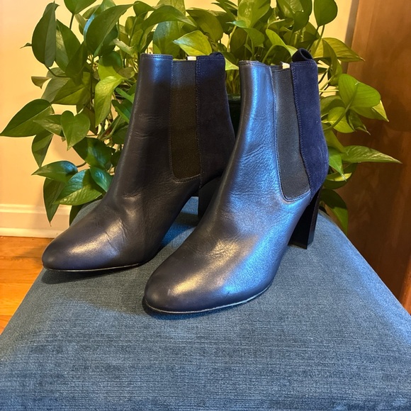 Boden navy blue suede/leather boots size 42 US 10 - Picture 1 of 8